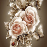 F&S Diamond Painting Store Rose and Butterfly with Insects