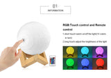 3D Print Moon Led Lamp Bulb Touch Switch