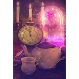 F&S Diamond Painting Store Clock with Pink Rose