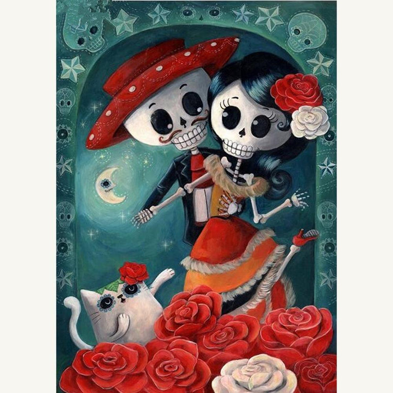 F&S Diamond Painting Store Skull Enthusiast And Flower