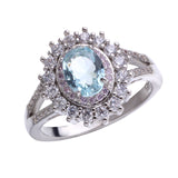 8Seasons Luxurious Rings Shiny Transparent Light Green Pink Crystal Silver Romantic Jewelry For Women Accessories Gift ,1 Piece