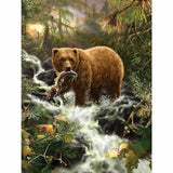 F&S Diamond Painting Store Forest Bear Catch Fish