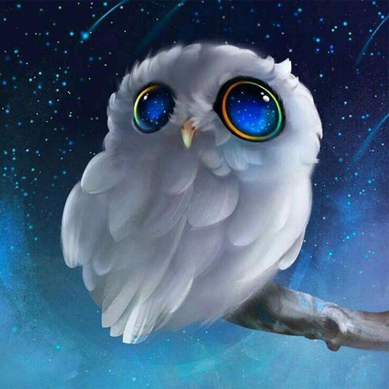 F&S Diamond Painting Store Owl With Big Eyes