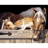 F&S Diamond Painting Store Horses and Cat