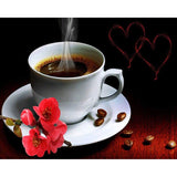 F&S Diamond Painting Store Coffee Cup With Red Flowers