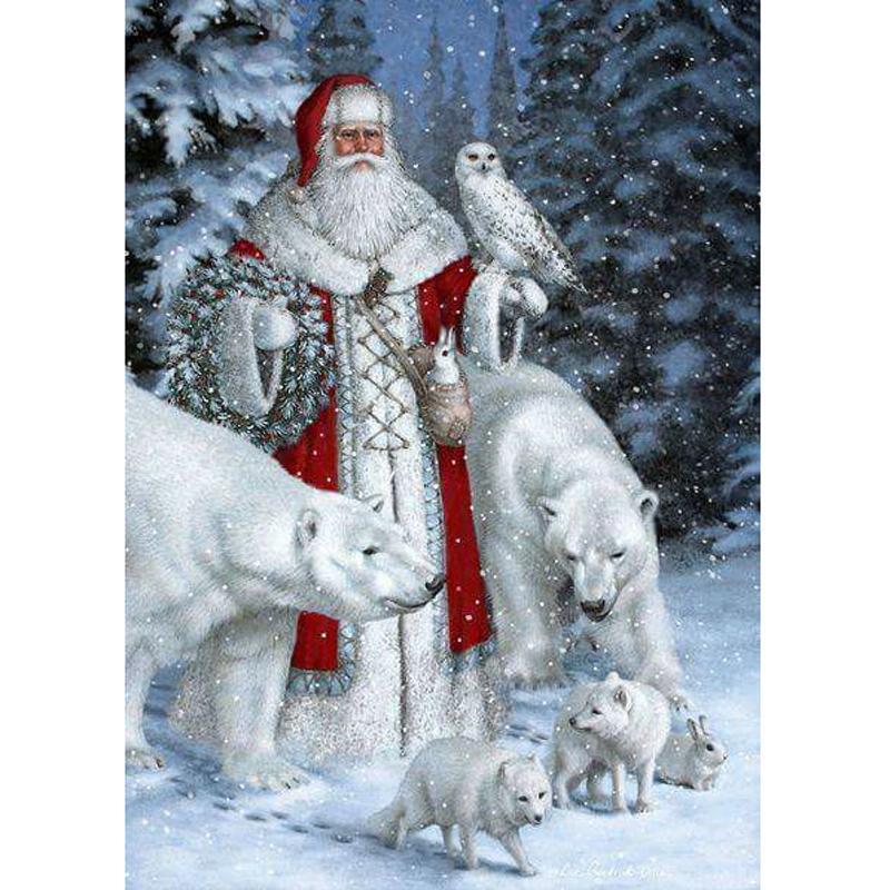 F&S Diamond Painting Store Santa and Wolves