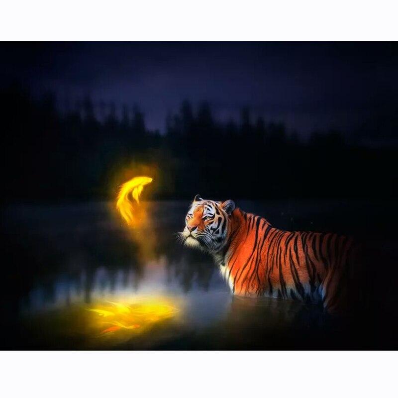 F&S Diamond Painting Store Tiger And Gold Fish