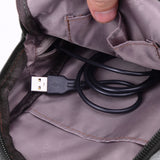 Anti Theft Canvas Backpack USB Rechargeable Chest Bag