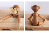 Nordic Denmark Craft Arts Monkey Solid Teak Wood Joint Figurines