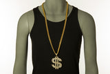 Ice Out Men Jewelry Big Dollar Pendant Necklace Gold Cuban Chain for Men Hip Hop Jewelry Long Necklace 80cm with Gift Box