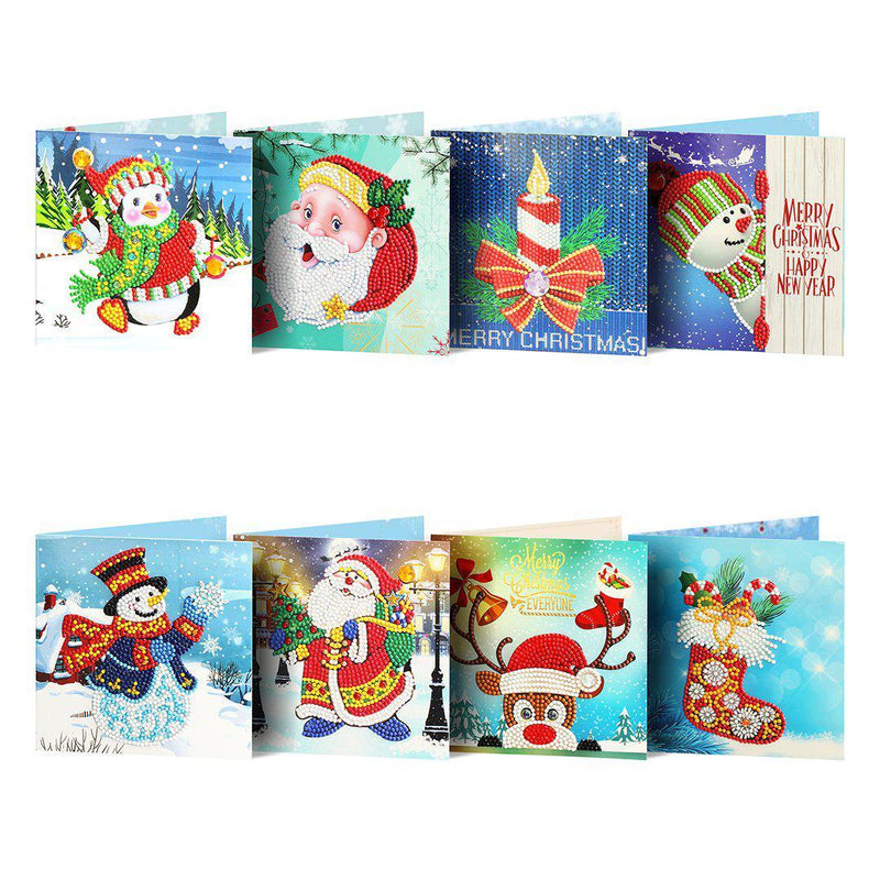 F&S Diamond Painting Store Christmas Cards Collection Blue 15x15cm 8 pcs