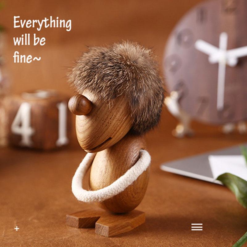 Solid Teak Wood Optimist/Pessimistic Puppet