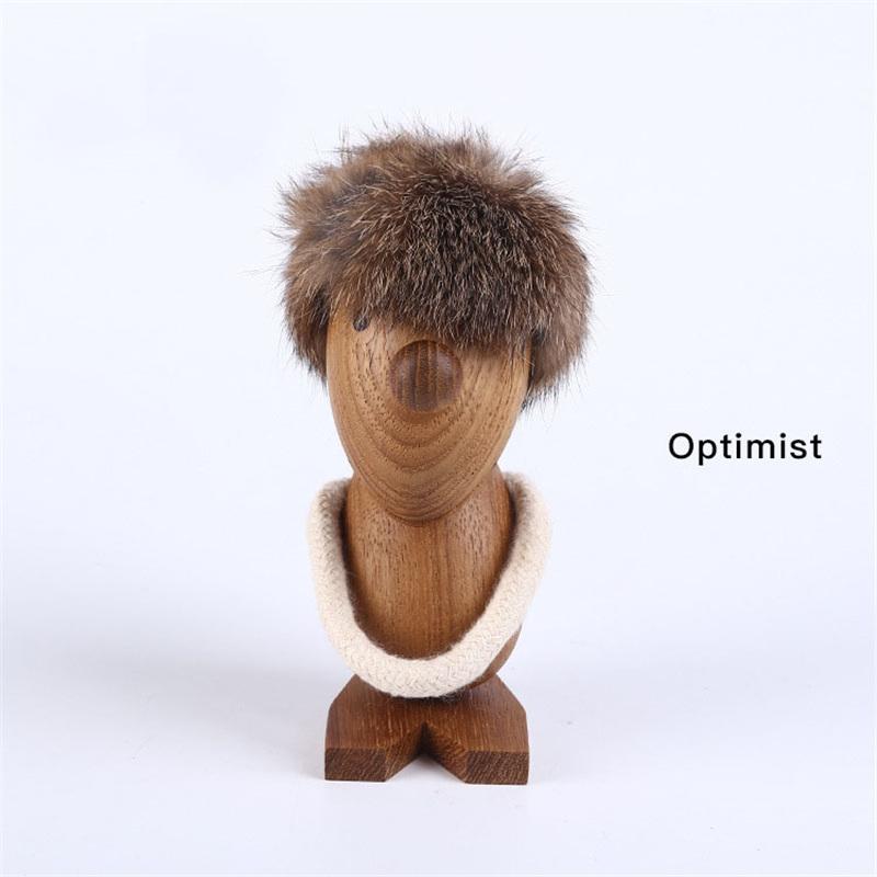 Solid Teak Wood Optimist/Pessimistic Puppet
