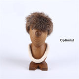 Solid Teak Wood Optimist/Pessimistic Puppet