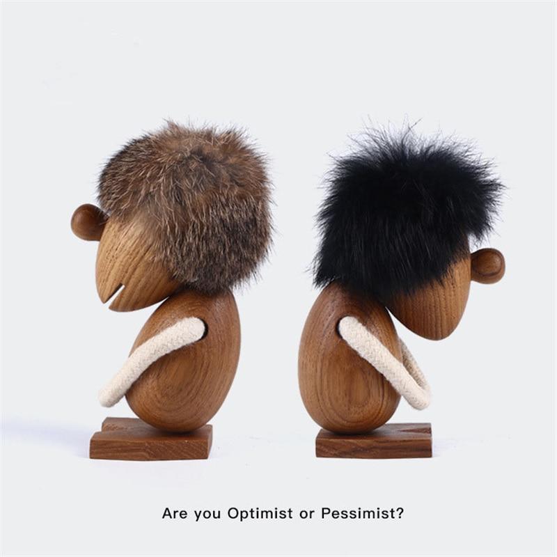Solid Teak Wood Optimist/Pessimistic Puppet