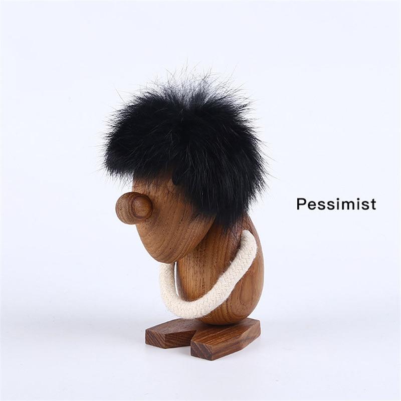 Solid Teak Wood Optimist/Pessimistic Puppet