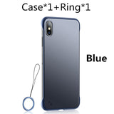 KoisAcase Frameless clear Matte Hard Phone Case For Samsung S8 S9 S10 Plus Lite Note 8 9 10 A50 A60 A70 A80 With Finger Ring