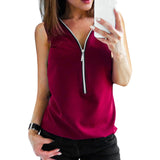 LAAMEI Zipper Short Sleeve Women Shirts Sexy V Neck Solid Women Top Blouses Casual Tee Shirt Tops Female Clothes Plus Sizes