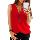 LAAMEI Zipper Short Sleeve Women Shirts Sexy V Neck Solid Women Top Blouses Casual Tee Shirt Tops Female Clothes Plus Sizes