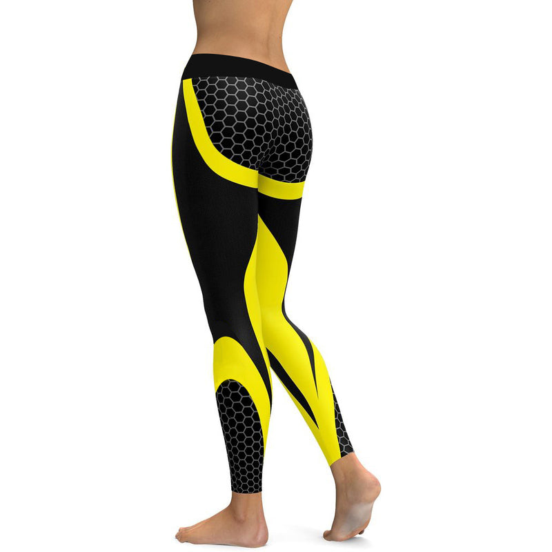 Yoga Pants Honeycomb Carbon Leggings Women Fitness Wear
