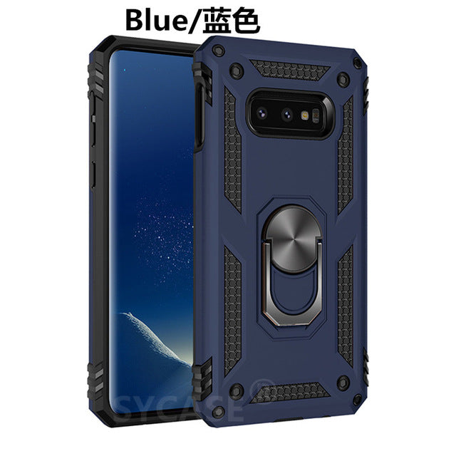 Luxury Armor Men Shell For Samsung Galaxy J4 Plus J6 plus J4 J6 2018 EU Case Bracket Ring Car Magnetic Military Anti-knock Cover