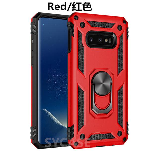 Luxury Armor Men Shell For Samsung Galaxy J4 Plus J6 plus J4 J6 2018 EU Case Bracket Ring Car Magnetic Military Anti-knock Cover