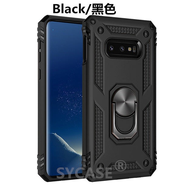 Luxury Armor Men Shell For Samsung Galaxy J4 Plus J6 plus J4 J6 2018 EU Case Bracket Ring Car Magnetic Military Anti-knock Cover