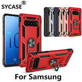 Luxury Armor Men Shell For Samsung Galaxy J4 Plus J6 plus J4 J6 2018 EU Case Bracket Ring Car Magnetic Military Anti-knock Cover