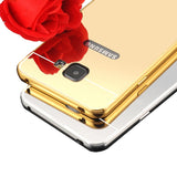 Luxury Case For Samsung Galaxy S6 S6 Edge S7 S7 Edge Mirror Cases Aluminum Metal Frame + Mirror Acrylic Back Cover Case applied