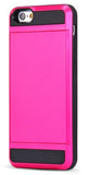 Luxury Dual Layer Hybrid Back Case With Slide Hide Card Holder for iphone 5 6 7 plus Hard Slim TPU Soft Armor Hybrid Back Cover