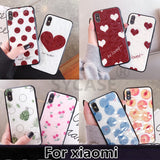 Luxury Stereoscopic Rhombus Shape Love Wave point Shell For Xiaomi 6x 8se Mi 9 8 Lite Mi play Note 7 Case Anti-knock Cover Women