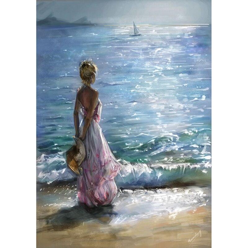 F&S Diamond Painting Store Girl & Coastal Sunset