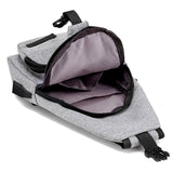 Anti Theft Canvas Backpack USB Rechargeable Chest Bag