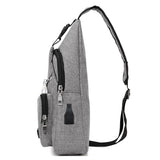 Anti Theft Canvas Backpack USB Rechargeable Chest Bag