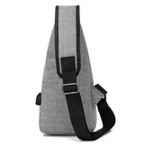 Anti Theft Canvas Backpack USB Rechargeable Chest Bag