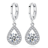 White Gold Color Clear Brilliant AAA Zircon Jewelry Fashion Clip Earrings for Women Engagement Jewelry Ladies Gifts