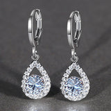 White Gold Color Clear Brilliant AAA Zircon Jewelry Fashion Clip Earrings for Women Engagement Jewelry Ladies Gifts