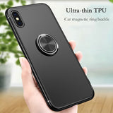 Multi-Function Ultra-thin Business Shell For iPhone X Xs Xr Xs max 6 6s Plus 7 8 8 plus Case 360 Rotating Car Ring Bracket Cover