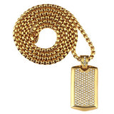 Men's Jewelry Smooth Card Pendant With Rhinestone High Quality Fashion Hip Hop Men Dog Tag Charm Necklace For Gift