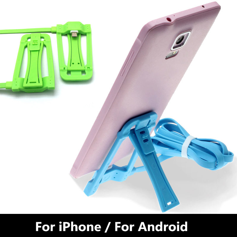 New Adjustable Phone Holder Charger Charging Dock for Smart Phone Universal 1.2M USB Data Sync Charger Cable Phone Stand