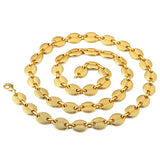 New Design Hip Hop Men's Big Chain Golden Two Tone Cuban Chains Necklace for Men Women Jewelry 29.5 Inch Long Necklace