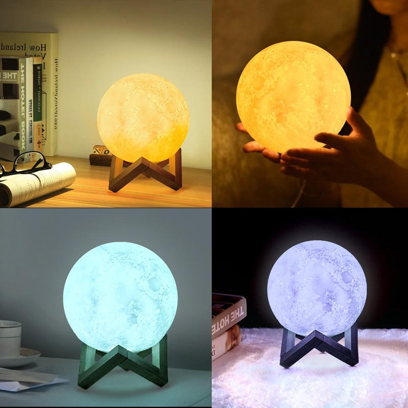 3D Print Moon Led Lamp Bulb Touch Switch