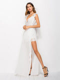 Hollow Lace Chiffon Dress