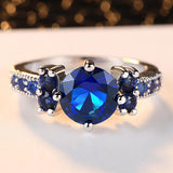 Purple /Red/Green/Blue Round AAAA+ Zirconia Real 10 KT Rhodium Filled Ring Women Fine Jewelry Bijoux CZ Finger Ring wedding Ring