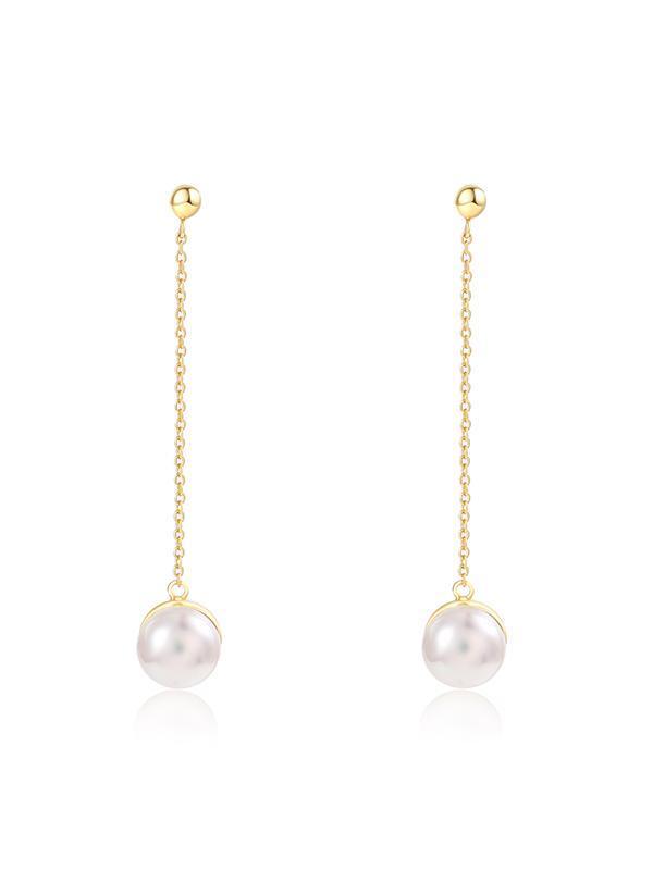Pearl Insert Long Earrings