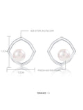Simple Geometry Pearl Earrings