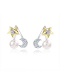 Star&Moon Pearl Earrings