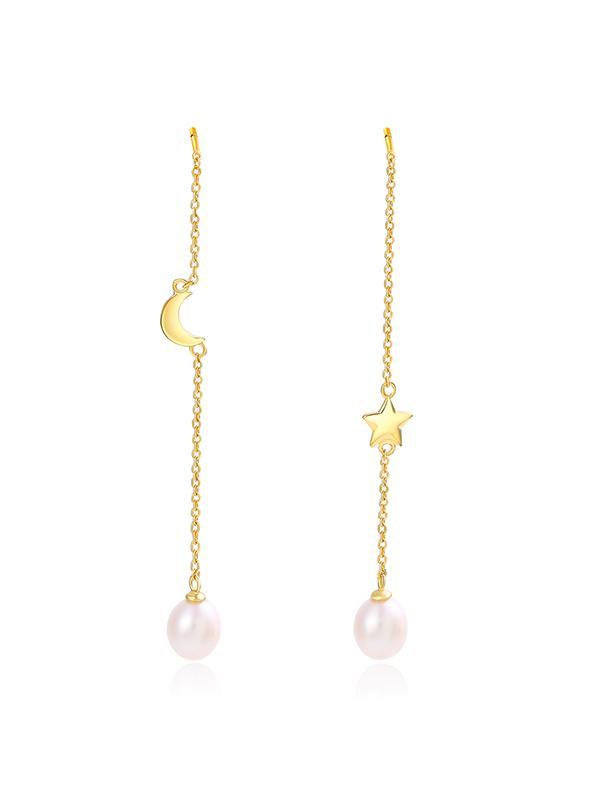 Star&Moon Pearl Earrings