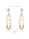 Diamond Clip Pearl Earrings