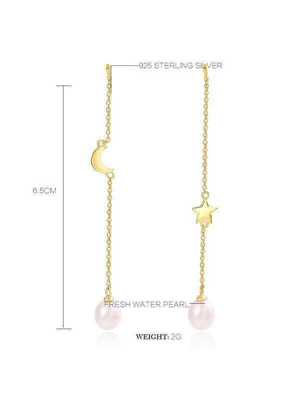 Star&Moon Pearl Earrings